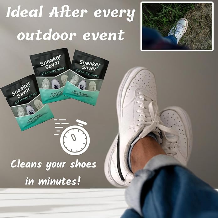 20-Pack 7"x7" Dual-Textured Quick Shoe Cleaning Wipes