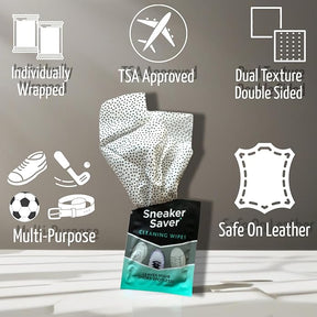20-Pack 7"x7" Dual-Textured Quick Shoe Cleaning Wipes