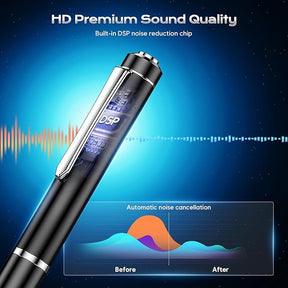 64GB Digital Voice Recorder Pen with AI Noise Reduction