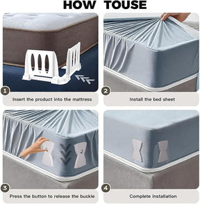 Heavy-Duty 4-Piece Adjustable Bed Sheet Fastener Clips