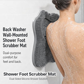 11.2" x 11" Dual-Sided Silicone Shower Foot Scrubber Mat