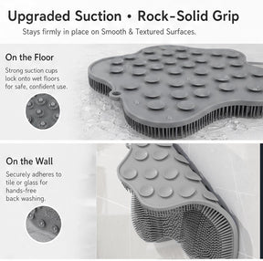 11.2" x 11" Dual-Sided Silicone Shower Foot Scrubber Mat