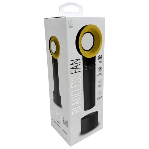 Portable Bladeless Cooling Fan with Stand - Black/Gold One Size