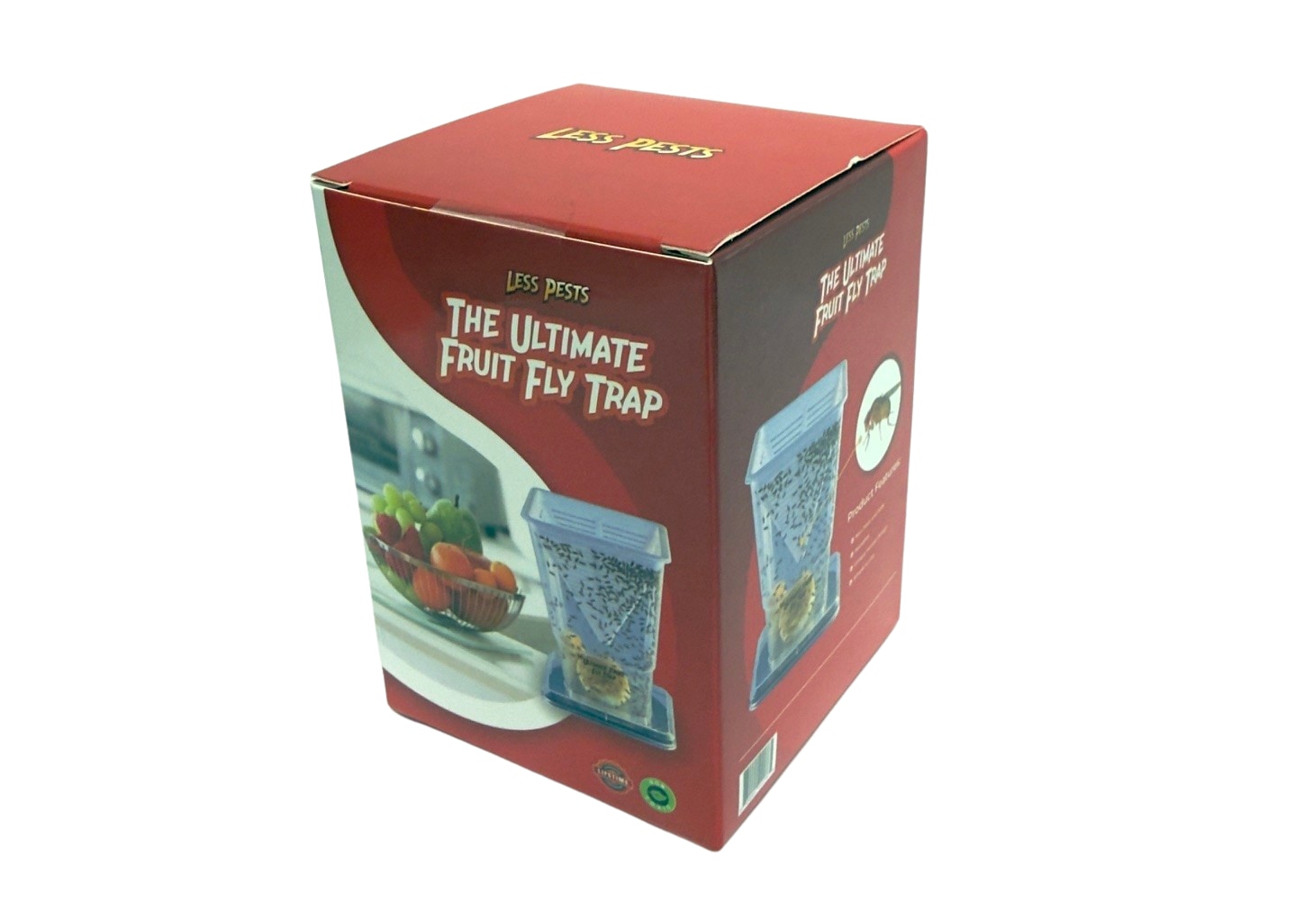 Reusable Non-Toxic Fruit Fly Trap - Compact Clear Design One Size