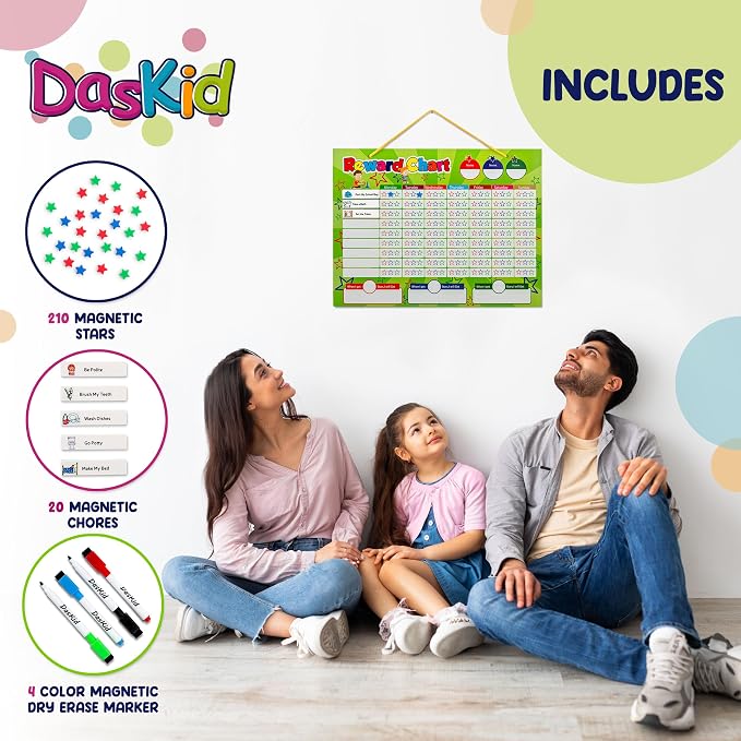 17" x 13" Magnetic Reward Chart Set with 4 Dry Erase Markers
