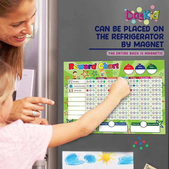 17" x 13" Magnetic Reward Chart Set with 4 Dry Erase Markers