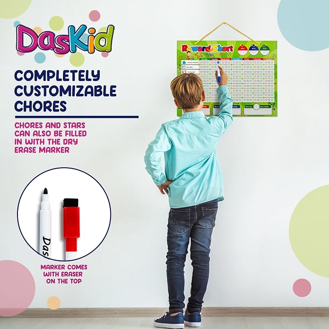 17" x 13" Magnetic Reward Chart Set with 4 Dry Erase Markers
