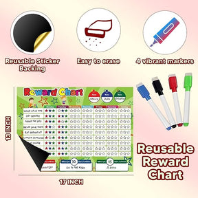 16" x 12.5" Reusable Dry Erase Sticker Chart with 4 Markers