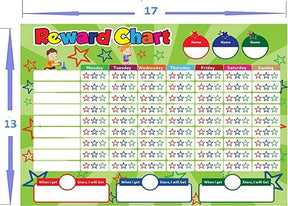 16" x 12.5" Reusable Dry Erase Sticker Chart with 4 Markers