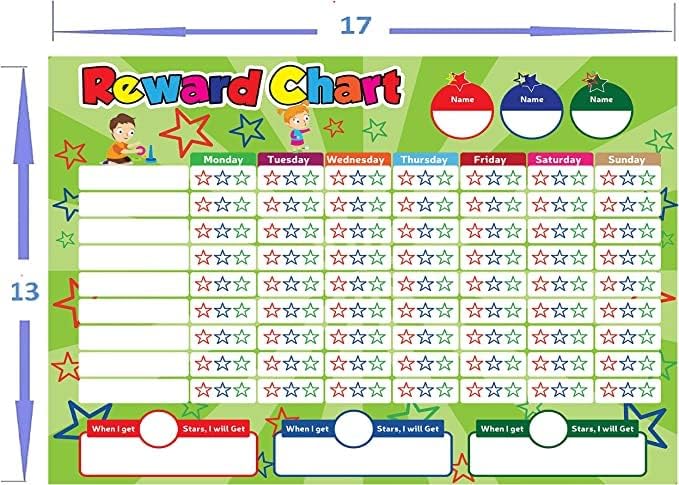 16" x 12.5" Reusable Dry Erase Sticker Chart with 4 Markers