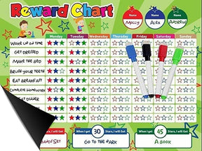 16" x 12.5" Reusable Dry Erase Sticker Chart with 4 Markers