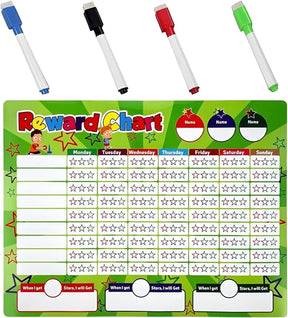 16" x 12.5" Reusable Dry Erase Sticker Chart with 4 Markers