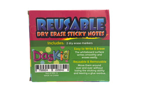 Reusable Dry Erase Sticky Notes 4"x4" - 15-Pack with 2 Magnetic Markers