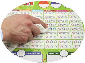 17 x 13 Inch Magnetic Behavior Star Reward Chart with 4 Markers