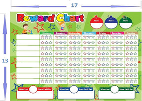 17 x 13 Inch Magnetic Behavior Star Reward Chart with 4 Markers