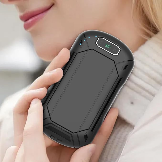 2-Pack Magnetic Rechargeable Hand Warmers - 6000mAh - 3 Heat Levels (up to 131°F)