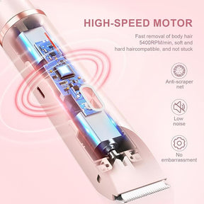 Women's 2-in-1 Dual Head Rechargeable Electric Shaver - IPX7 Waterproof Wet/Dry