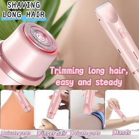 Women's 2-in-1 Dual Head Rechargeable Electric Shaver - IPX7 Waterproof Wet/Dry