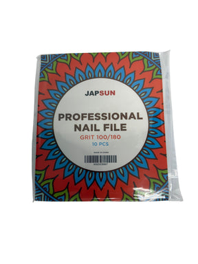 JAPSUN 300-Pack 7" Washable Professional 100/180 Grit Nail Files - Assorted Designs