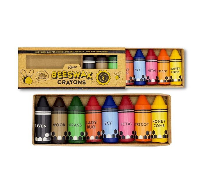 Hieno Handmade 100% Pure Beeswax Non-Toxic Crayons - 8-Pack