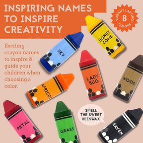 Hieno Handmade 100% Pure Beeswax Non-Toxic Crayons - 8-Pack