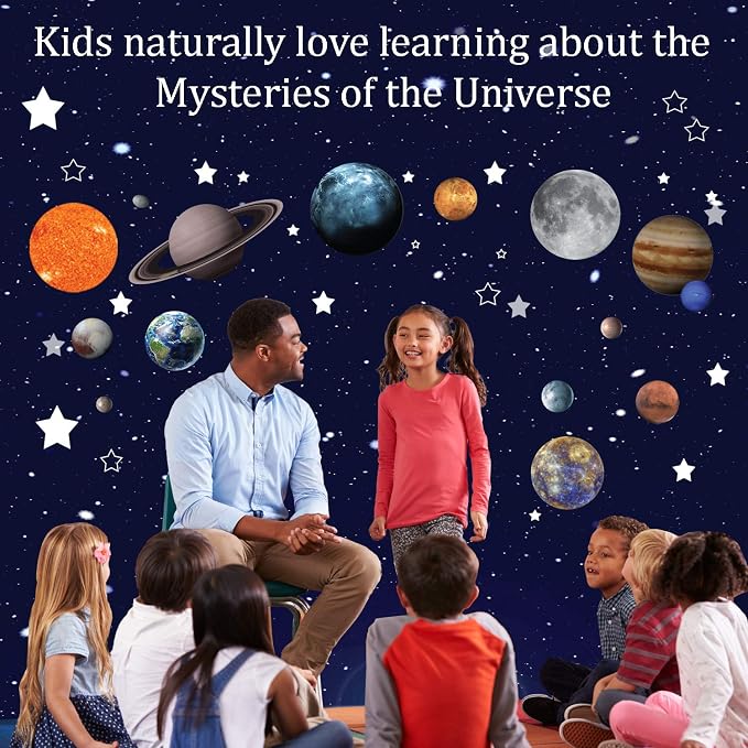 Hello World 200-Piece Glow in the Dark Stars and Solar System Set - 15 Planets for Ceilings and Walls