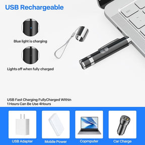 USB Rechargeable 4.5" x 0.7" 5-Pattern Laser Pointer Cat Toy - 3 Modes