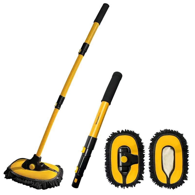 Microfiber Car Wash Mop with 43" Retractable Handle