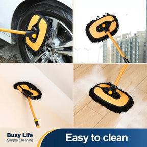 Microfiber Car Wash Mop with 43" Retractable Handle