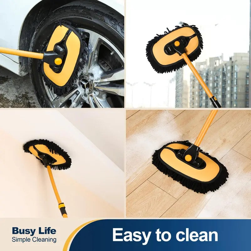 Microfiber Car Wash Mop with 43" Retractable Handle