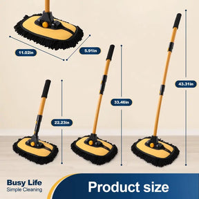 Microfiber Car Wash Mop with 43" Retractable Handle