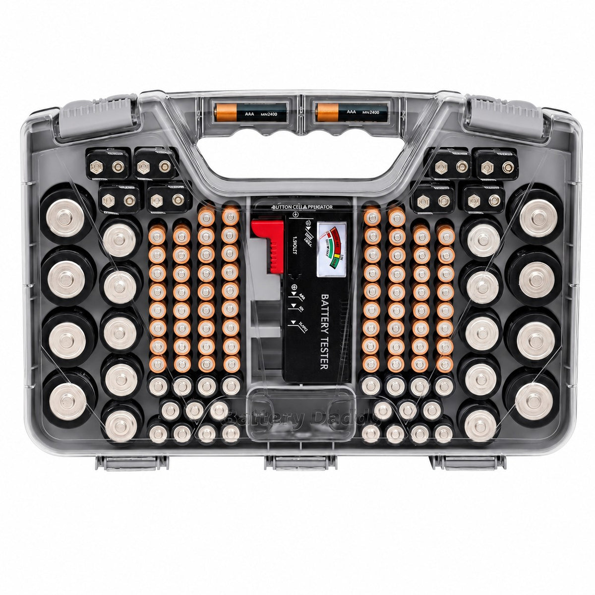 Battery Storage Organizer Case - Holds 180 Batteries Double Sided