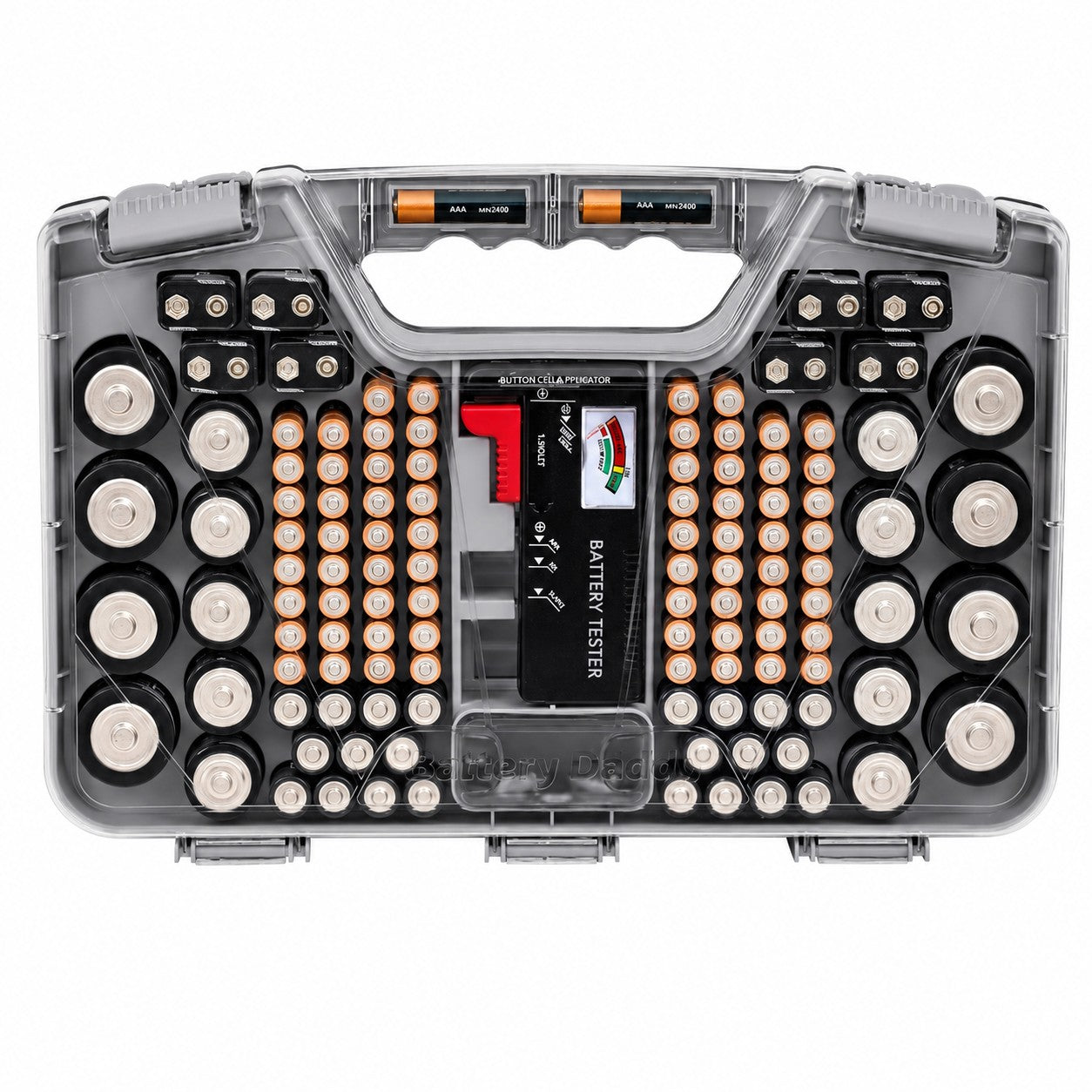 Battery Storage Organizer Case - Holds 180 Batteries Double Sided