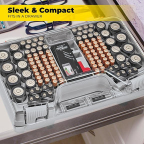 Battery Storage Organizer Case - Holds 180 Batteries Double Sided