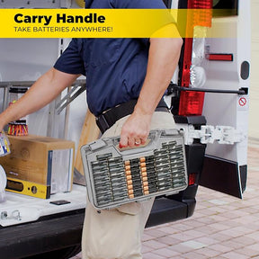Battery Storage Organizer Case - Holds 180 Batteries Double Sided