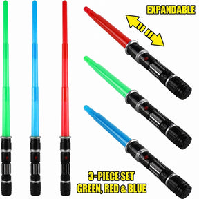 Light Up Sword Sets with Sound Effects - Multi-Color Options (3pk or 4pk)