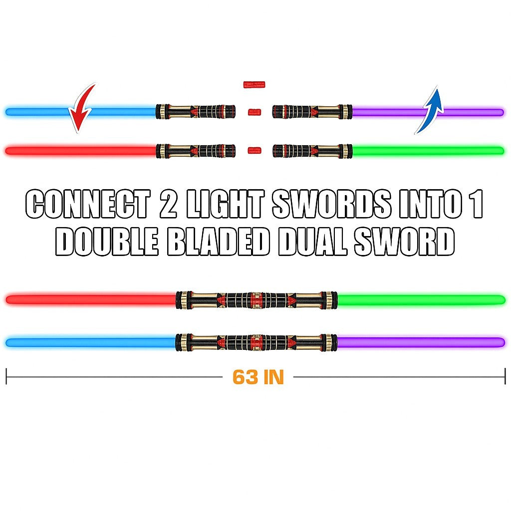 Light Up Sword Sets with Sound Effects - Multi-Color Options (3pk or 4pk)