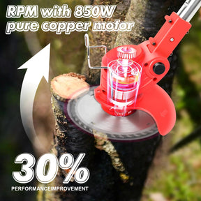 21V Cordless Electric Weed Wacker Kit – 3-in-1 Trimmer, 3 Blade Types