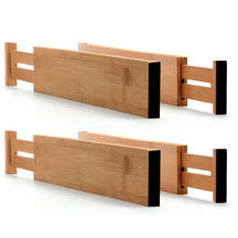 4pc Bamboo Adjustable Drawer Dividers, Assorted - Easy Installation