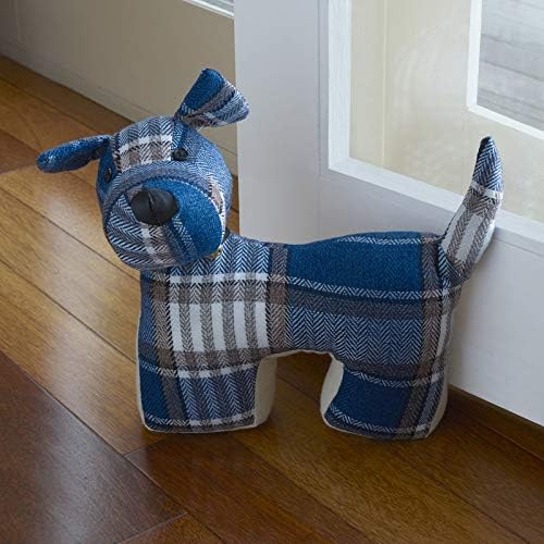 11in Plaid Dog Door Stopper - Durable and Cute