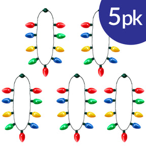LED Christmas Necklace – 9 Bulbs, 6 Light Modes Light-Up Party Accessory