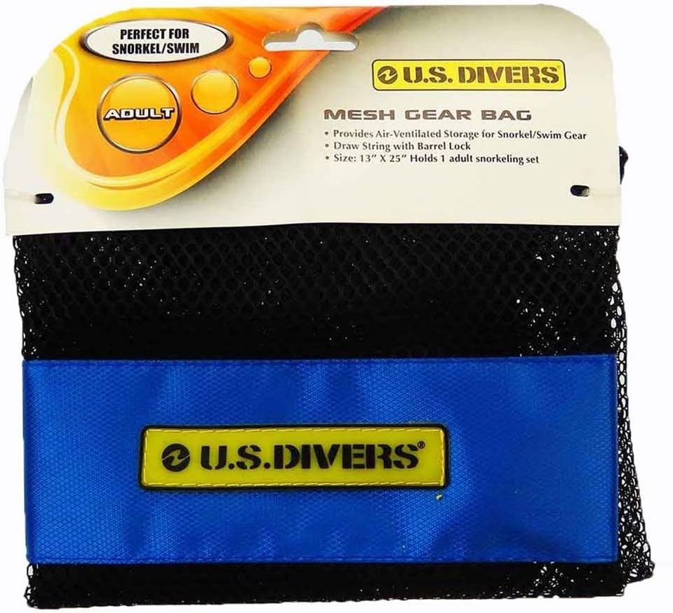 Us Divers 13"x25" Draw String Barrel Lock Mesh Bag- Perfect for Swim/Snorkel