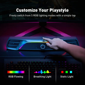 Fosi Audio C2 Computer/Laptop Sound Bar, Gaming Speakers, Stereo – RGB Lighting