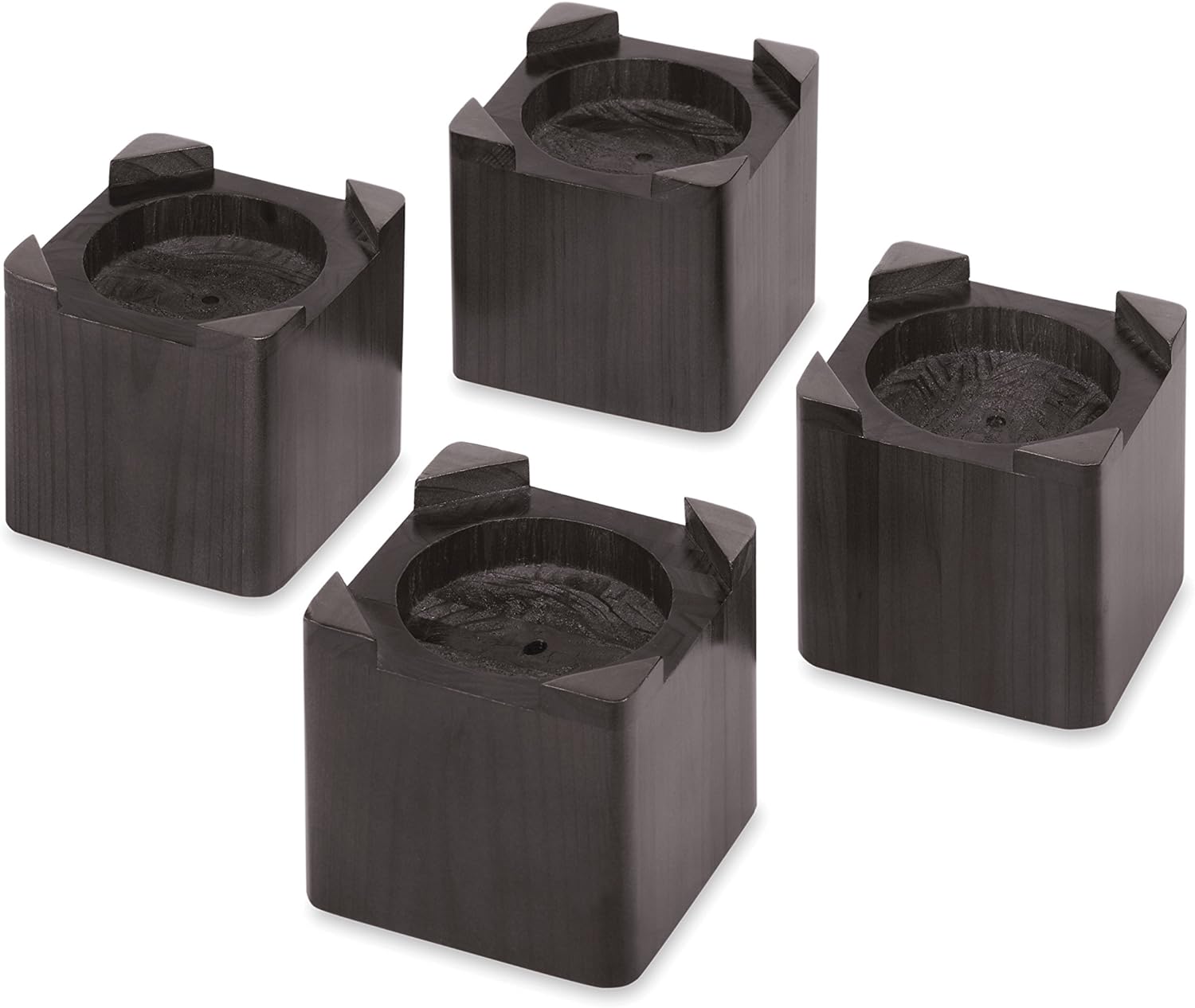 Set of 4 Wooden Bed Risers, Gain Underbed Space - Sturdy and Stackable