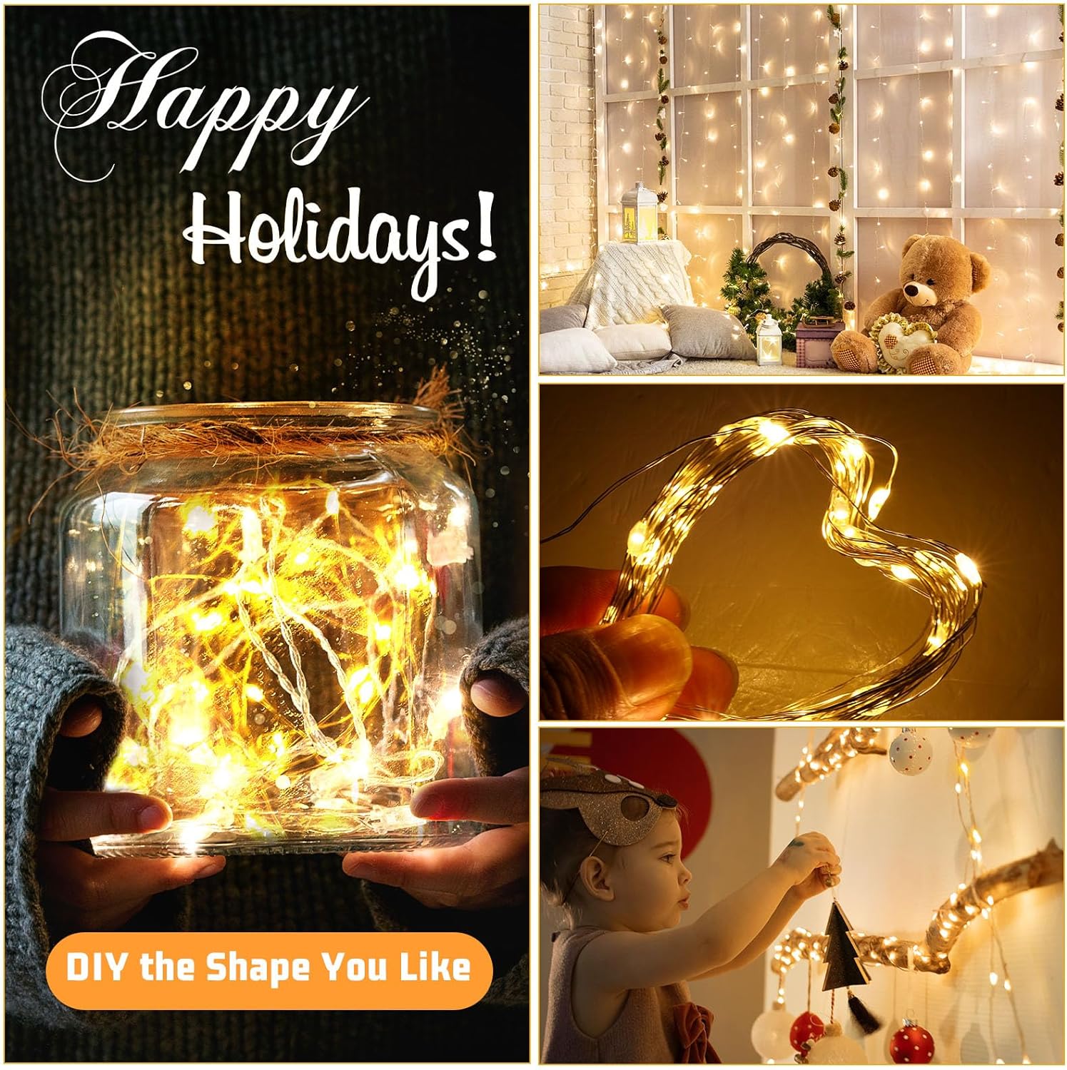 50 Bulb 16.4ft LED Fairy String Lights Battery Operated Warm White, Waterproof -DIY Decor