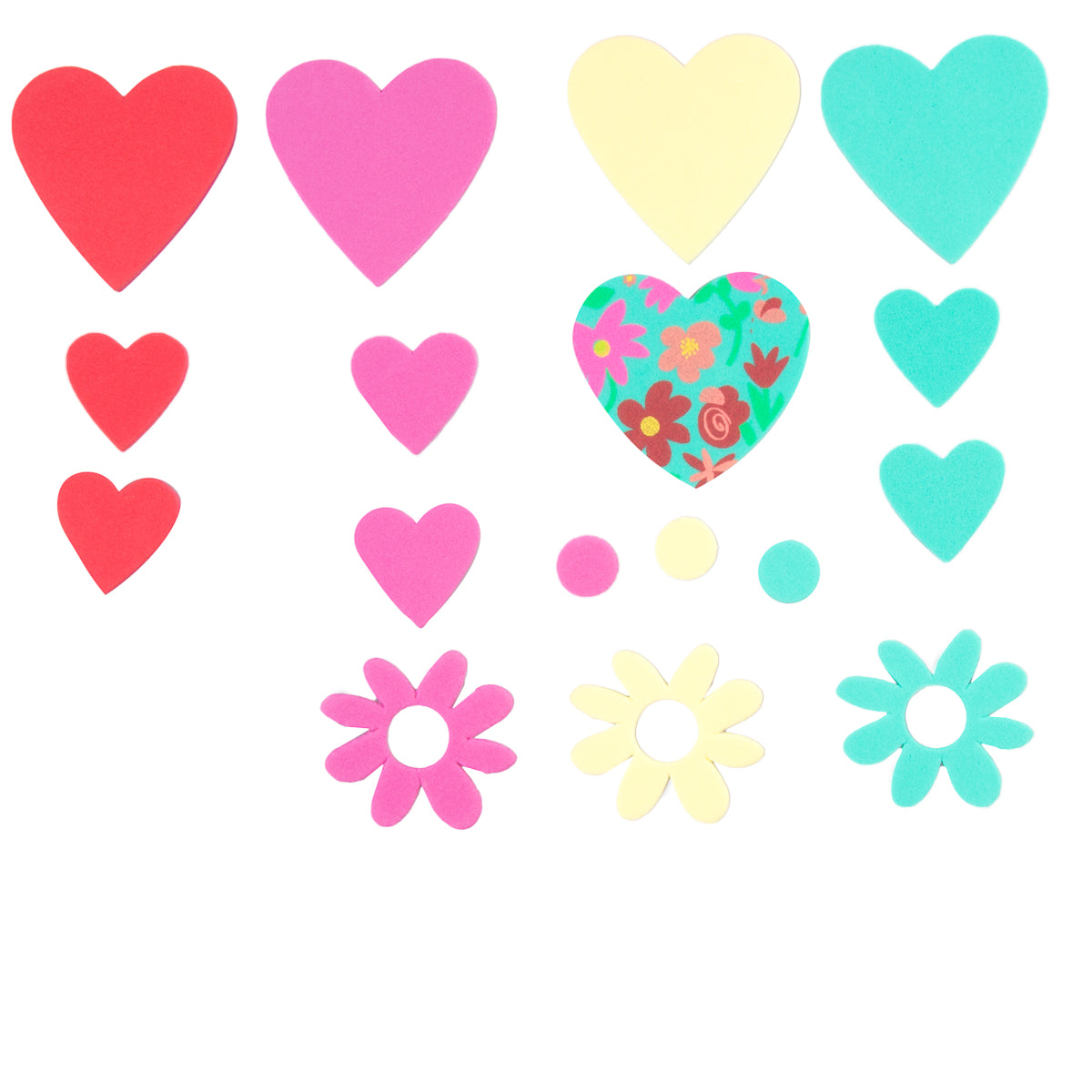 Jumbo Hearts & Flowers Foam Sticker Set - 150+ Stickers Total!