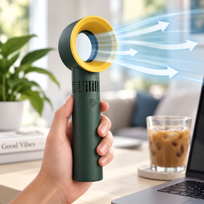 Portable Bladeless Cooling Fan with Stand - Black/Gold One Size
