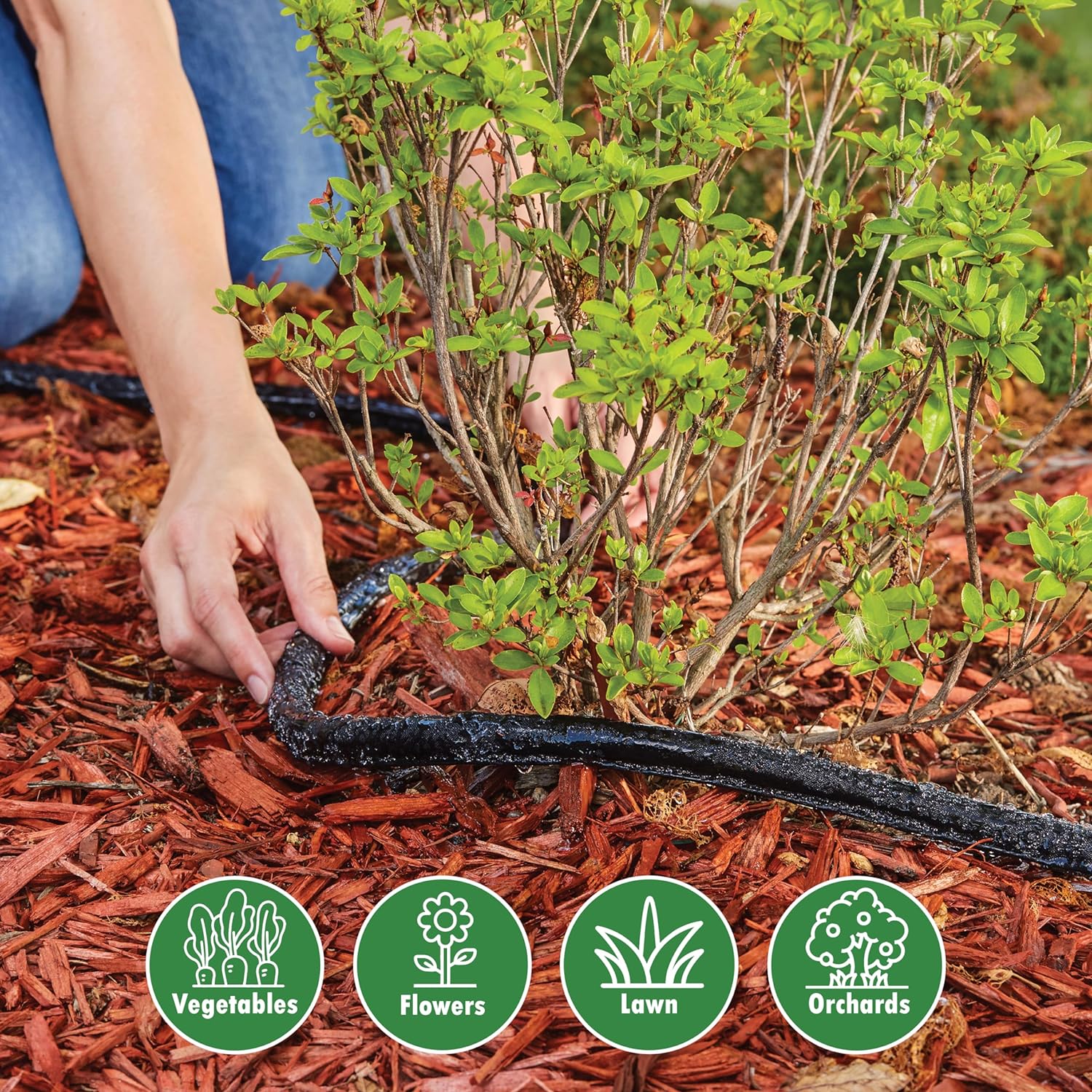 75ft Flat Soaker Hose - Reduces Water Consumption By 60%
