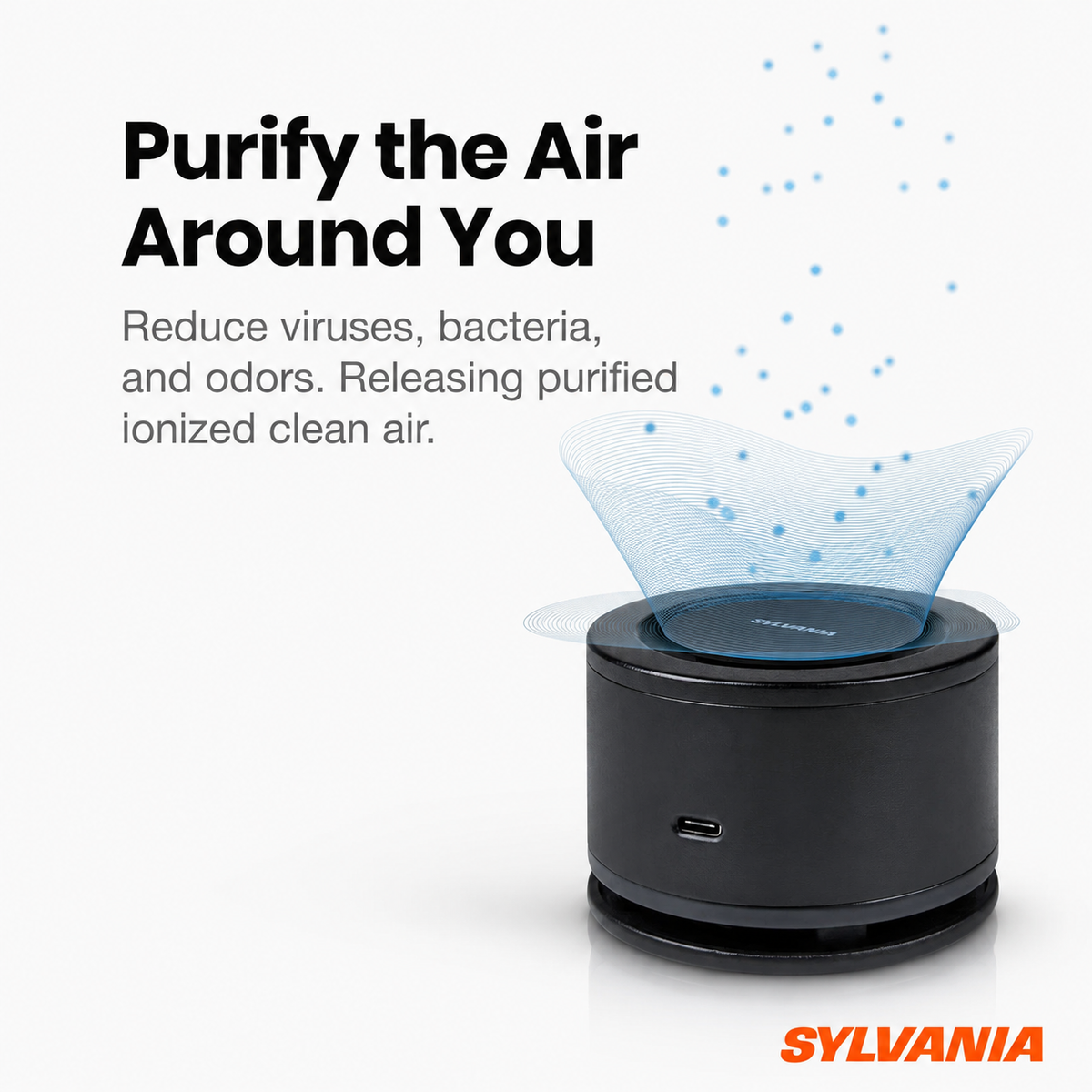Airzing Mini Air Purifier – Portable UV Air Ionizer, USB-C Powered