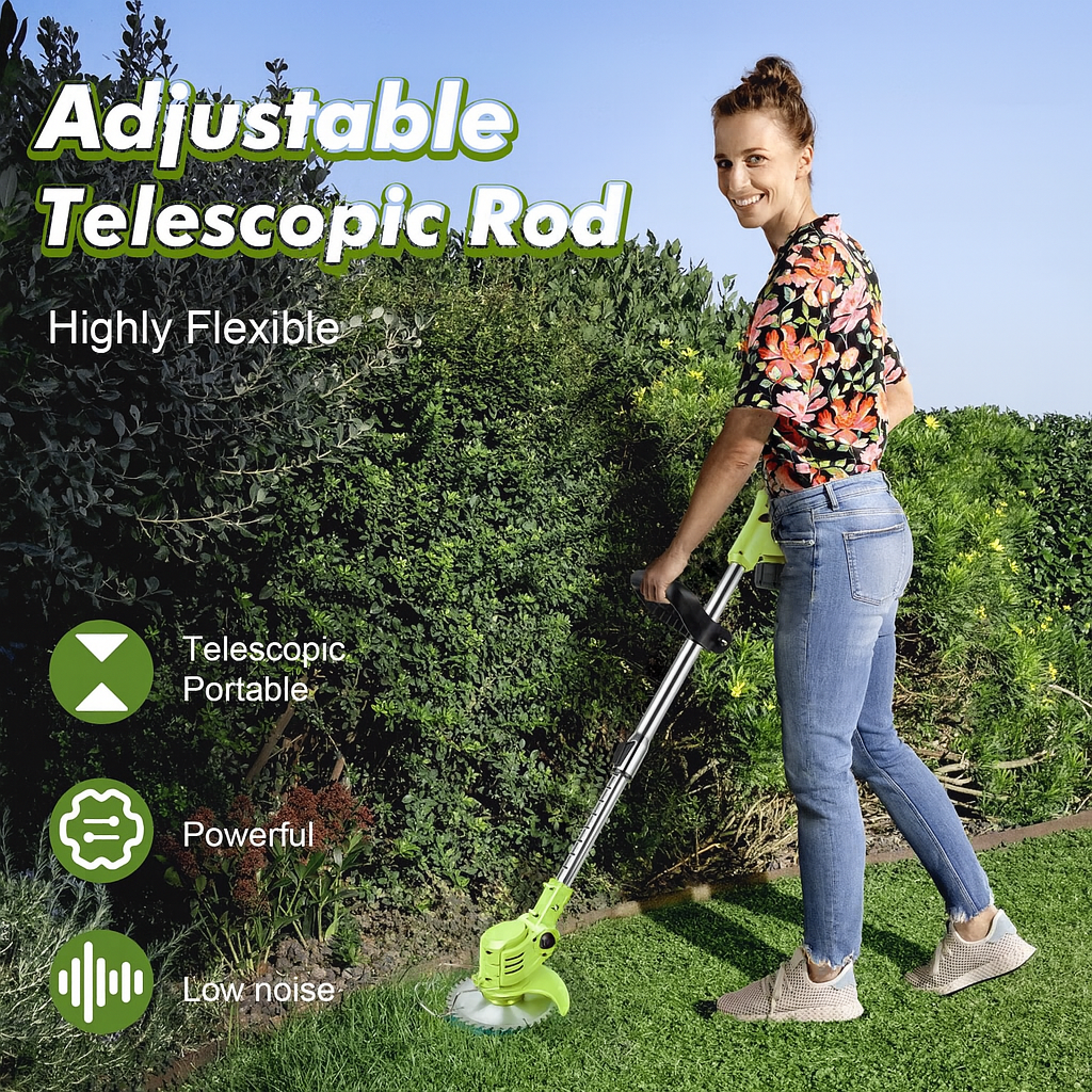 21V Cordless Electric Weed Wacker Kit – 3-in-1 Trimmer, 3 Blade Types